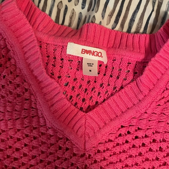 Pink knit short sleeve sweater top - Picture 2 of 3